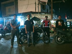 Ka. SPK C Bersama Piket Satfung Polsek Medang Deras Patroli Malam Antisipasi Kejahatan Begal Dan Tauran.