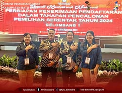 KPU Batu Bara Hadiri Rakornas Persiapan Pendaftaran Pencalonan Pemilihan Serentak 2024 di Jakarta.
