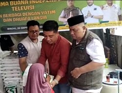 Tengku Rizki Alisyahbana Hadir di Pasar Sedekah KSJ, Bagikan Beras Murah dan Santuni Yatim Piatu