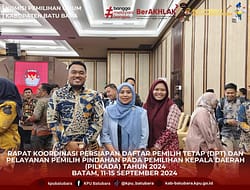 KPU Batu Bara Aktif Ikuti Rakor Persiapan DPT Dan Pelayanan Pemilih Pindahan.