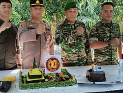 Kapolsek Lima Puluh Kunjungan di Koramil 03 LP Menyambut HUT TNI Ke-80 Tahun.