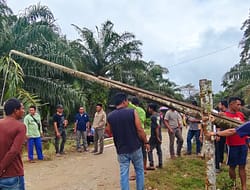 Warga Desa Tualang Tutup Jalan PT. ASN. Dilarang Truck Cold Diesel Muatan Sawit Keluar Masuk.