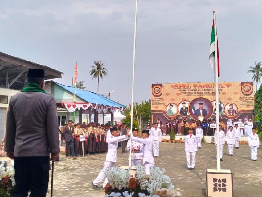 Darul Ma'rifat Gelar Apel Tahunan, Wakili Kapolda Sumut Kasubdit Bintibsos Polda Sumut Hadir Sebagai Inspektur Upacara